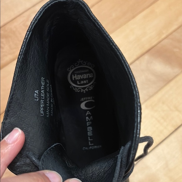 Jeffrey Campbell Black Lace Up Boots with Chunky Heel - Picture 2 of 4